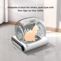 Litière automatique pour chat – Bac autonettoyant intelligent 65 L